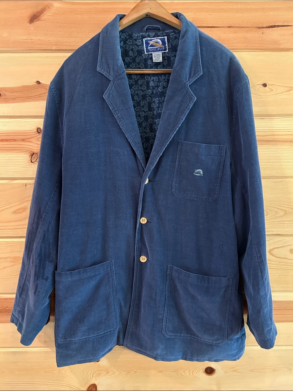 Vintage Men's Corduroy Blue Surf Casual Jacket/Blazer, XL